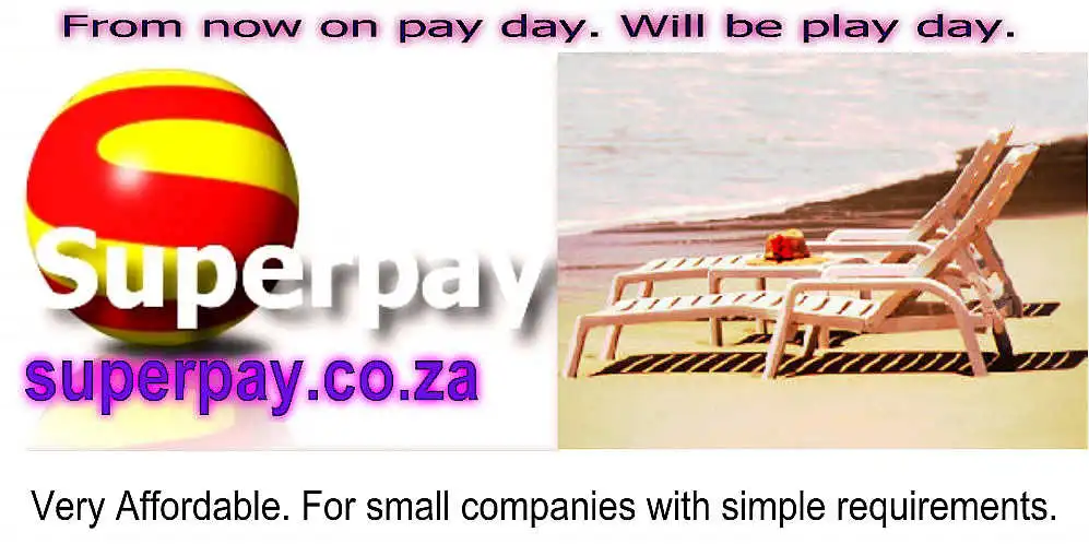 Superpay is a very affordable payroll system for the South African market. Fully SARS compliant. Unlimiterd emp,loyees.